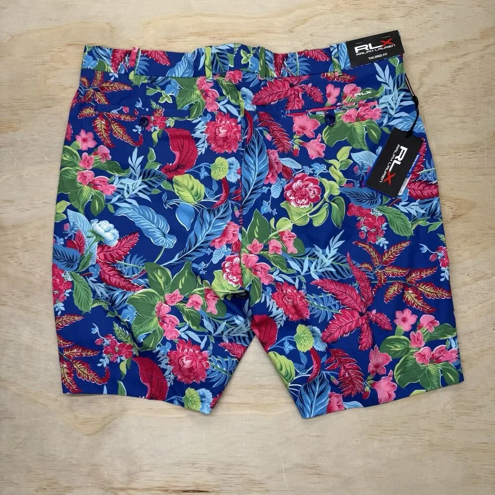 NEW RLX Ralph Lauren Classic Fit Water Repellent Floral Golf Shorts sz 36